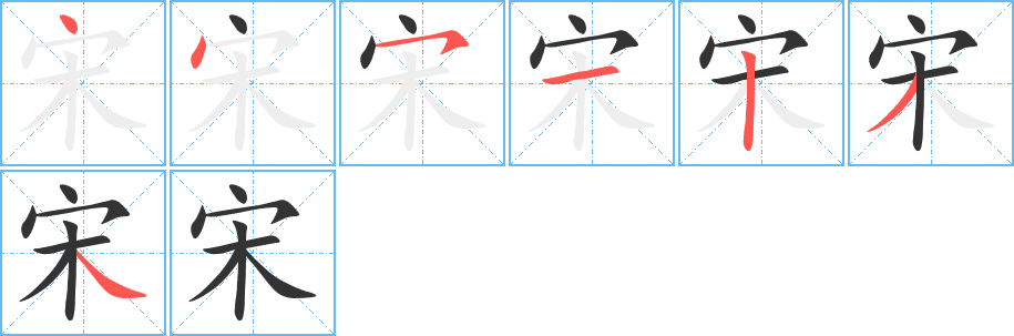宋的筆順?lè)植窖菔?>
					
                    <hr />
                    <h2>宋的基本信息</h2>
                    <div   id=