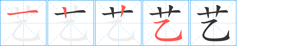 藝的筆順分步演示